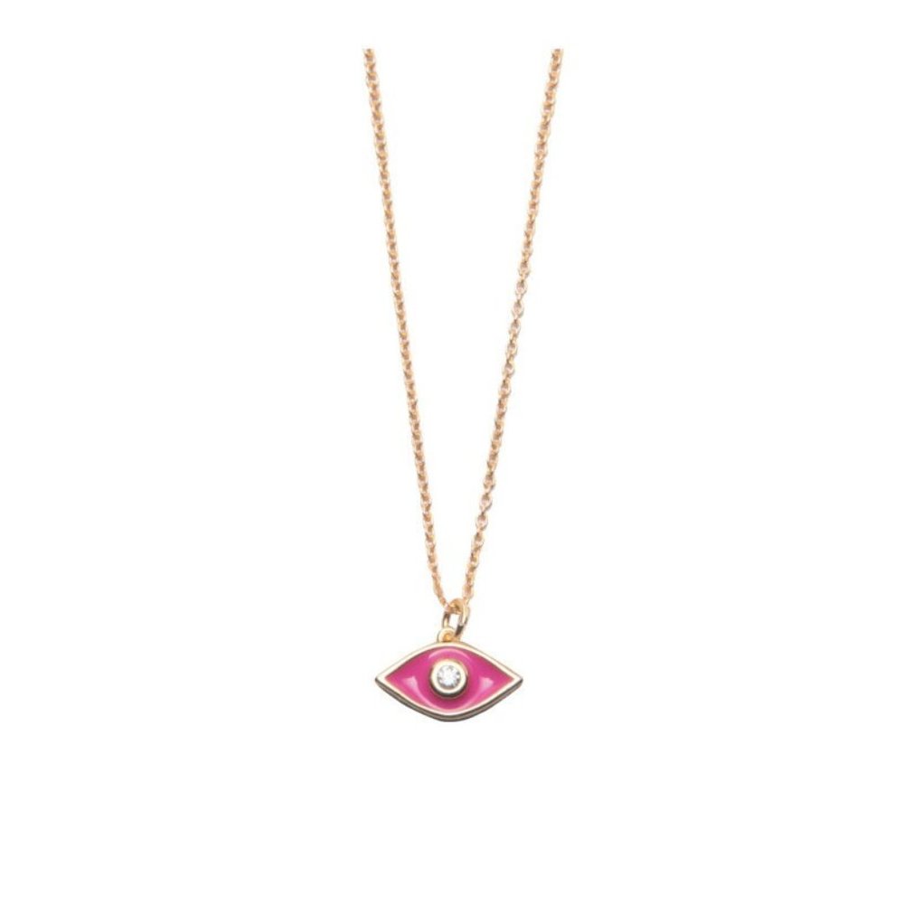 Multicolor Eye Necklace  Colorful eye necklace  necklace  Gold plated necklace